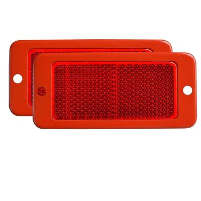 2X Red Mudguard Reflector | Compatible with Massey Ferguson 100 Series | Steel Frame | Universal Warning Reflector Set