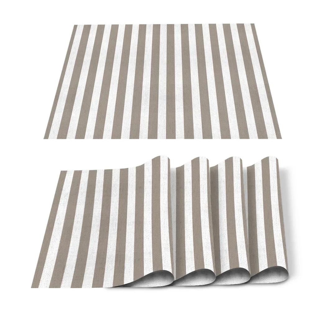 1PC Black White Stripes Pattern Table Mat Kitchen Decoration Placemat   For Wedding Dining Accessories