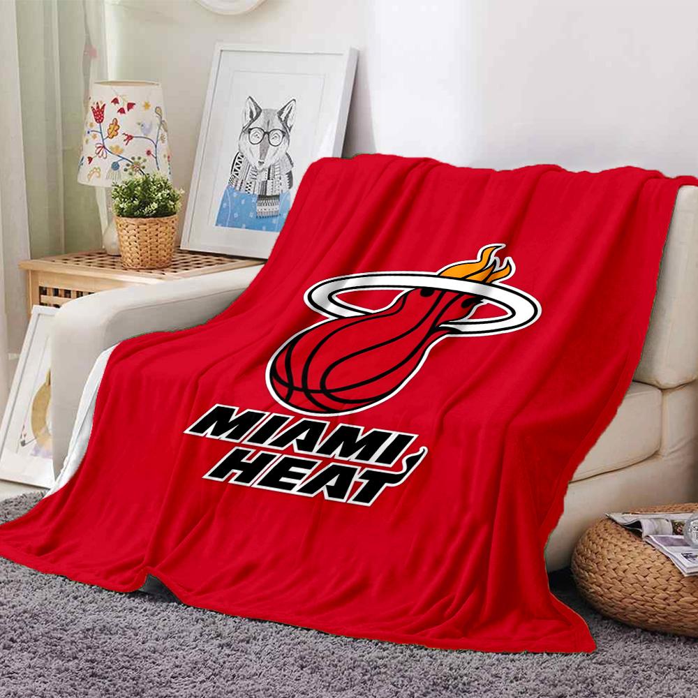 Miami Heat Theme Printed Blanket - Perfect for Couch, Bed, Travel & Outdoor Use | Machine Washable, Cozy & Durable.