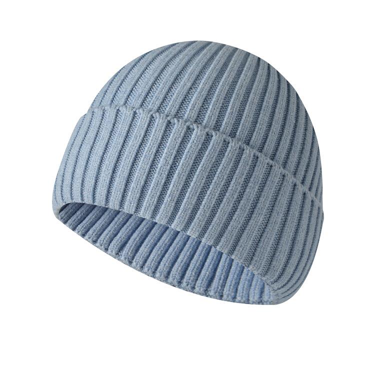 Men s Winter Wool Knit Hat - Warm, Thick, Outdoor Cycling Cap One Size светло-синий