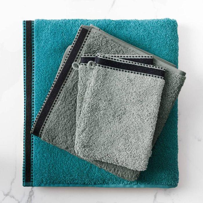 Drap de douche "Joia" - coton 550 gr/m² - bleu canard 70x130 cm - Bleu canard - Atmosphera createur d'interieur