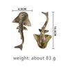 Brass Marine Fish Bowmouth Guitarfish Metal Figurine Vintage Home Decor Desk Decoration Rhina Ancylostoma Solid Copper Material