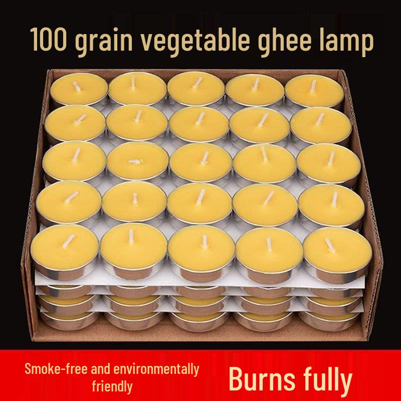 Aromatherapy Smokeless Ghee Lamps - 100 Pieces per Hour, High-Quality Household Candles Red coin-sized 50-minute burn, 50 pieces