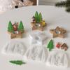 HY Christmas Resin Mold Silicone Christmas Tree Shape Table Ornament Decoration Tealight Holder Casting Mold