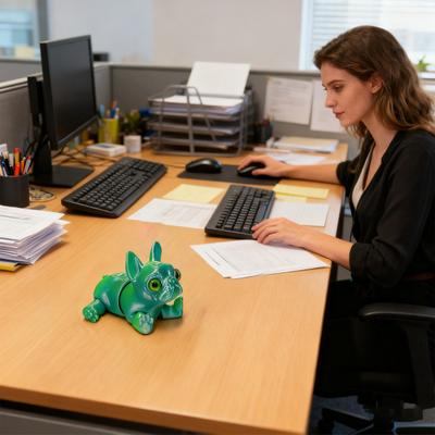 3D Printed French Bulldog Articulated Dog with Movable Joints Flexible Puppy Fidget Toy Desktop Pet for Home Office Stress Relief