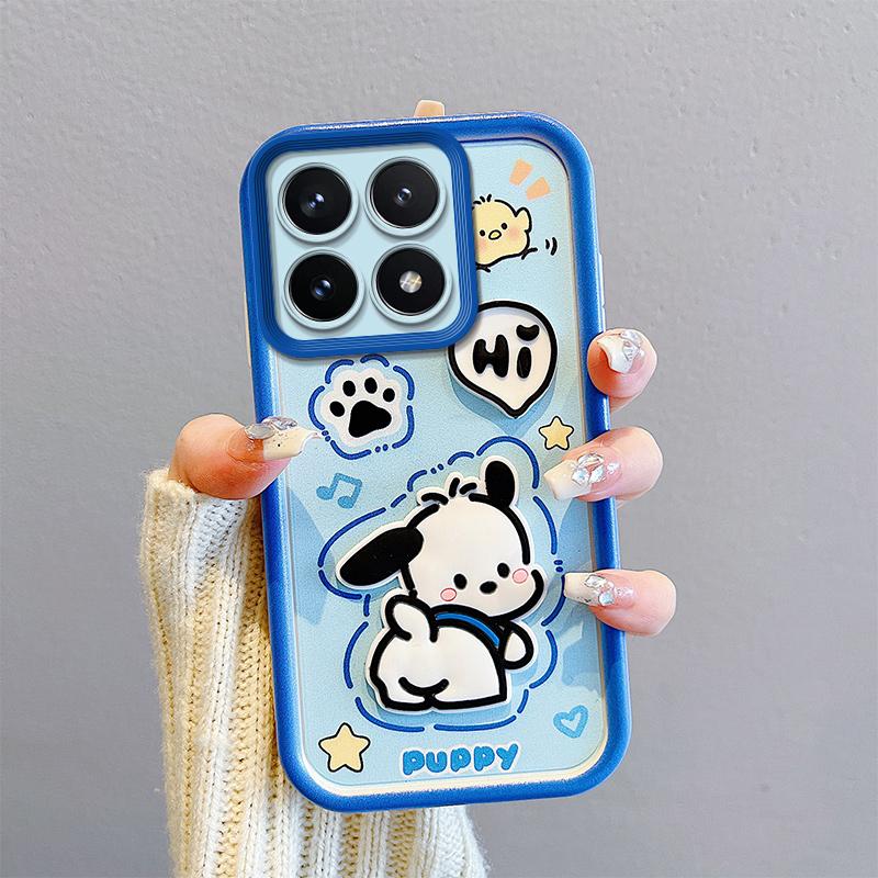 KEYSION Nárazuvzdorné pouzdro pro Xiaomi POCO F6 Pro se šňůrkou Měkký silikonový roztomilý 3D kreslený panáček Kryt na telefon pro POCO X6 Pro 5G