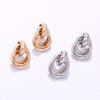Gold geometric chain stud earrings jewelry women's niche high-end sense versatile earrings earrings Yiwu accessories