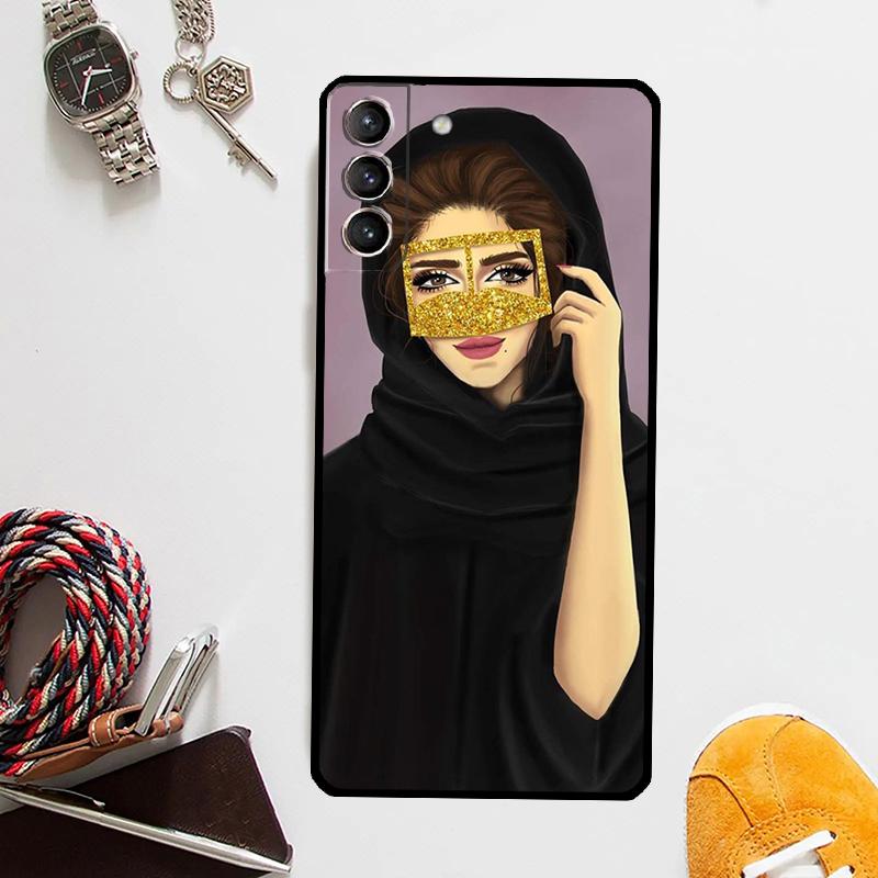 Étui Musulman Hijabi pour Filles Samsung Galaxy S24 S23 S22 Ultra Note 20 10 S8 S9 S10 Plus S20 FE S21 FE Housse