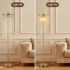 Gold Floor Lamp, 63' Tall, Modern Standing Lamp with Double-Layer Crystal Shade, LED (2700K), for Living Room, Bedroom, Office