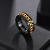 Rotera Roterande Ångest Fidget ringar Titan Rostfritt stål Kedja Spinner Finger Ring För män Blå Guld Färg Svart Punk Rock