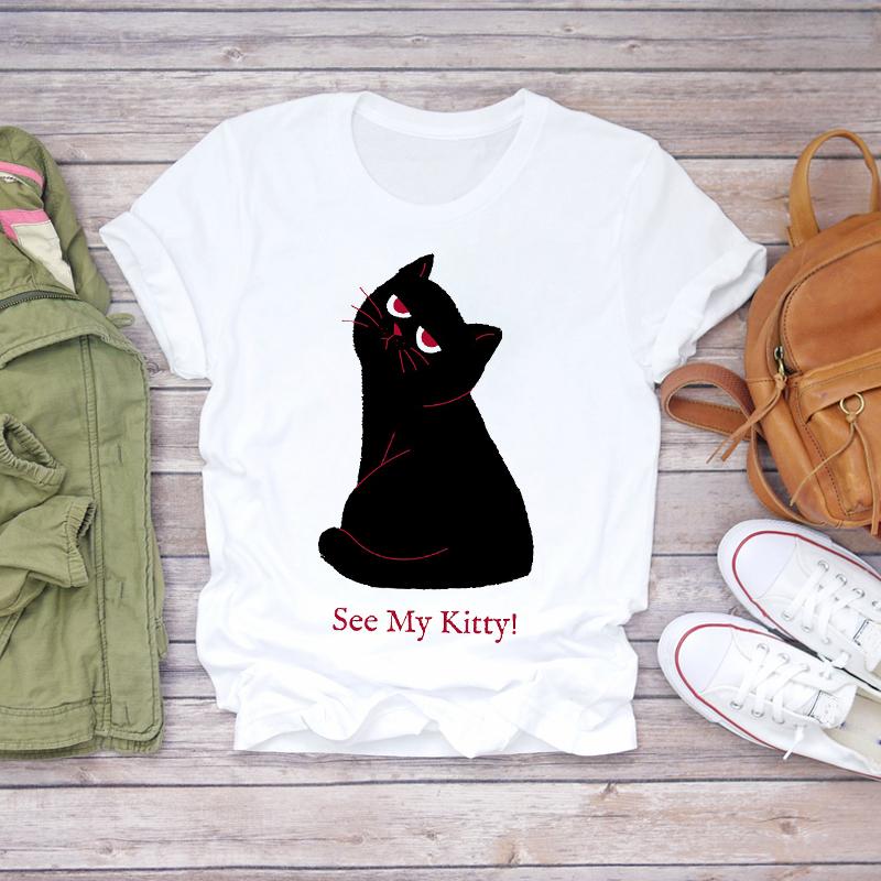 Women Cartoon Dog Tshirts Funny Face Animal Casual Pet Love Fashion Print Lady T-Shirts Top Womens Graphic Female T-Shirt