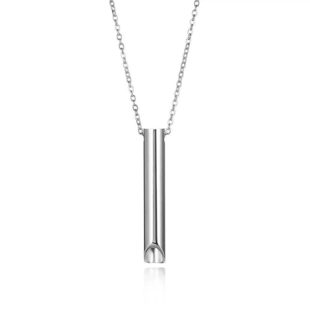 Stainless Steel Anti-Anxiety Mindfulness Meditation Whistle Necklace
