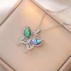 Butterfly Necklace with Color-Retaining Zircon - Fashionable, Versatile Women's Jewelry Accessory.