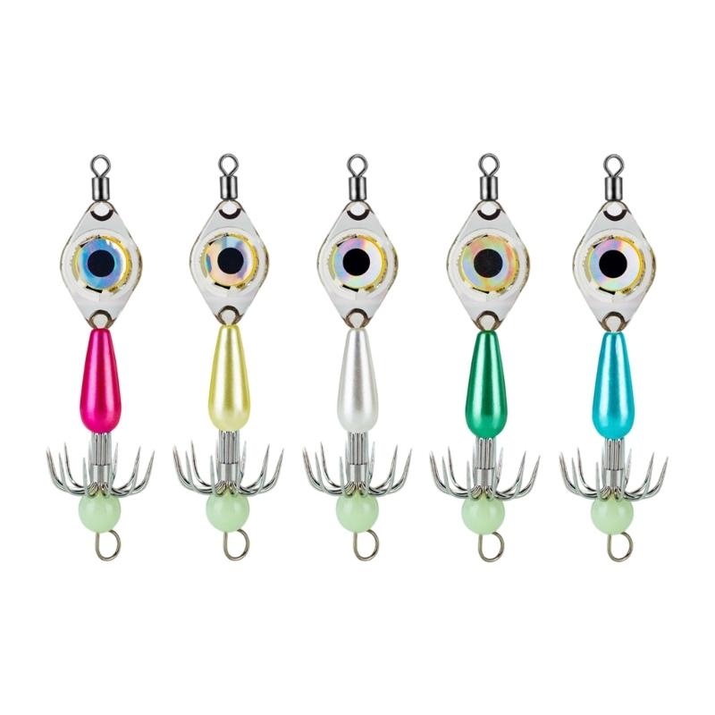 Compacts LED Octopuses Fishing Rigs Double Hook Systems Corrosions Proof Night Fishing Performances
