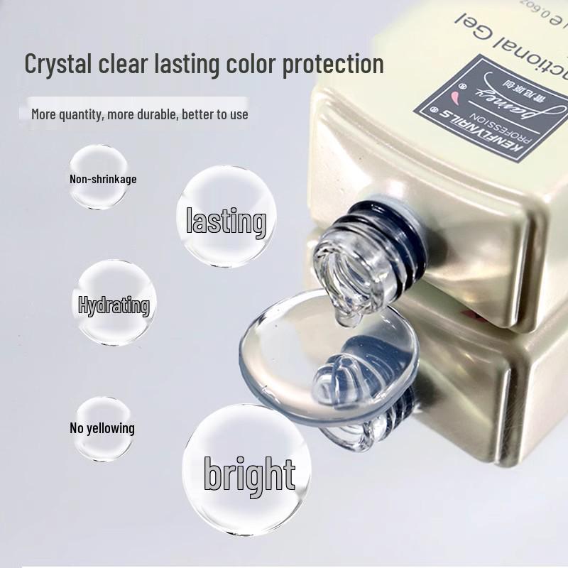 Rainie Nail Gel Builder: Strengthening Base & Tempered Top Coat with Matte Glass Sealer & Nail Tip Adhesive.