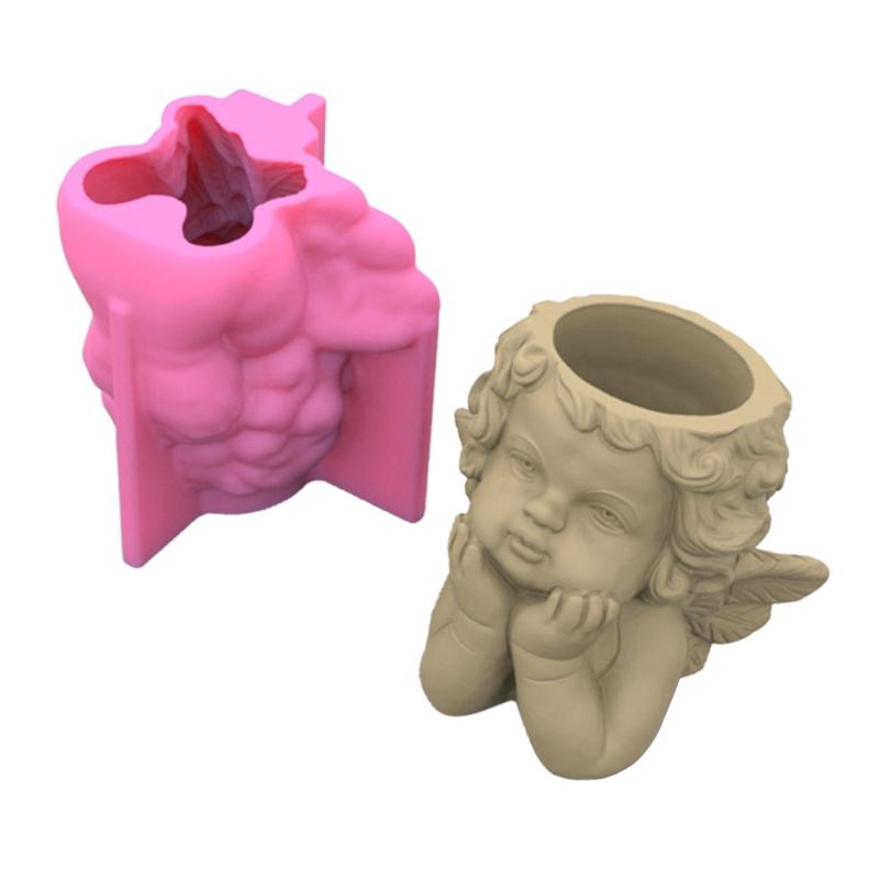 Succulents Flower Pot Resin Silicone Mold Suitable for Diy Garden Concrete Flower Pot Pen Holder Crafts Home Decor