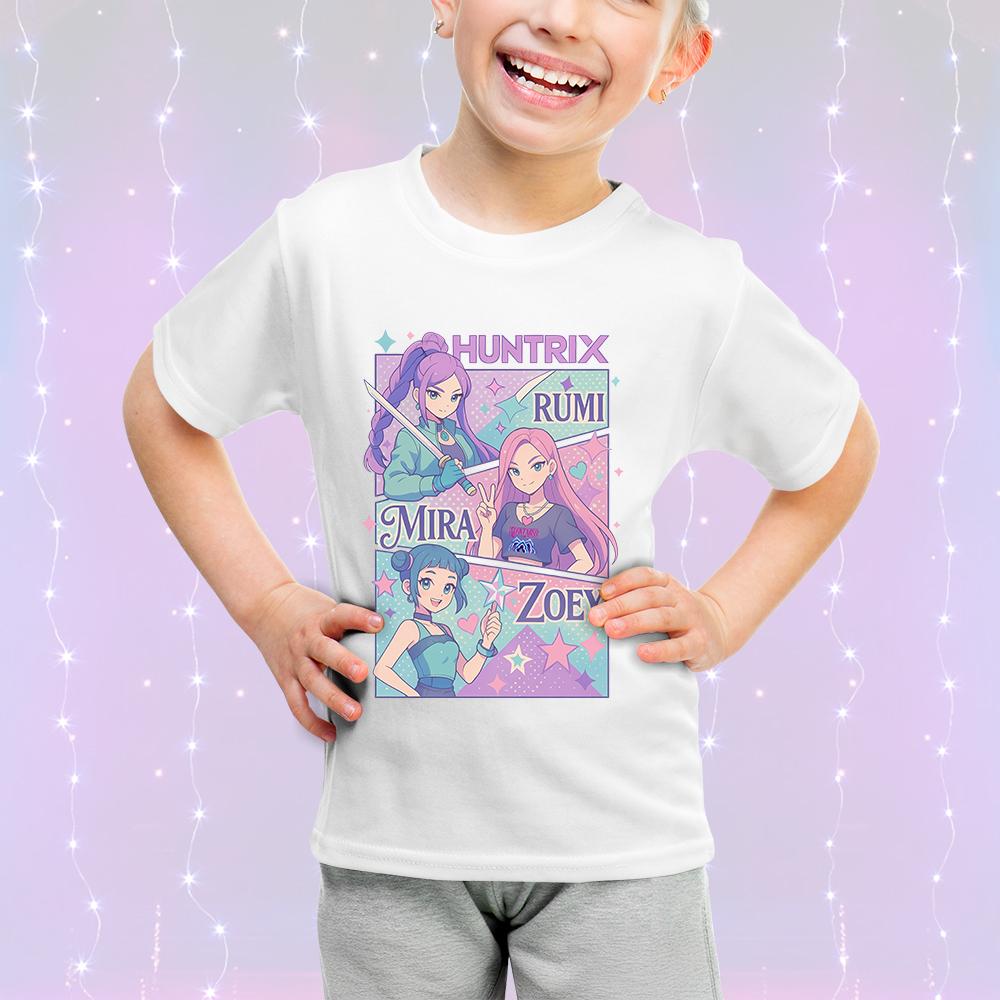 Søt tegneserie Barneklær Bomull KPop Devil Hunter Mote Casual Topp Kortermet Jente Gutt Fan Gave T-skjorte