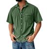 Men's Vintage Button Down Bowling Shirts Short Sleeve Summer Beach Shirt