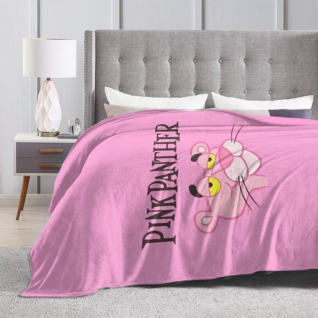 Pinks Panthers Face Cartoon Flannel Blankets Fashion Throw Blankets for Home 200x150cm Bedspread,