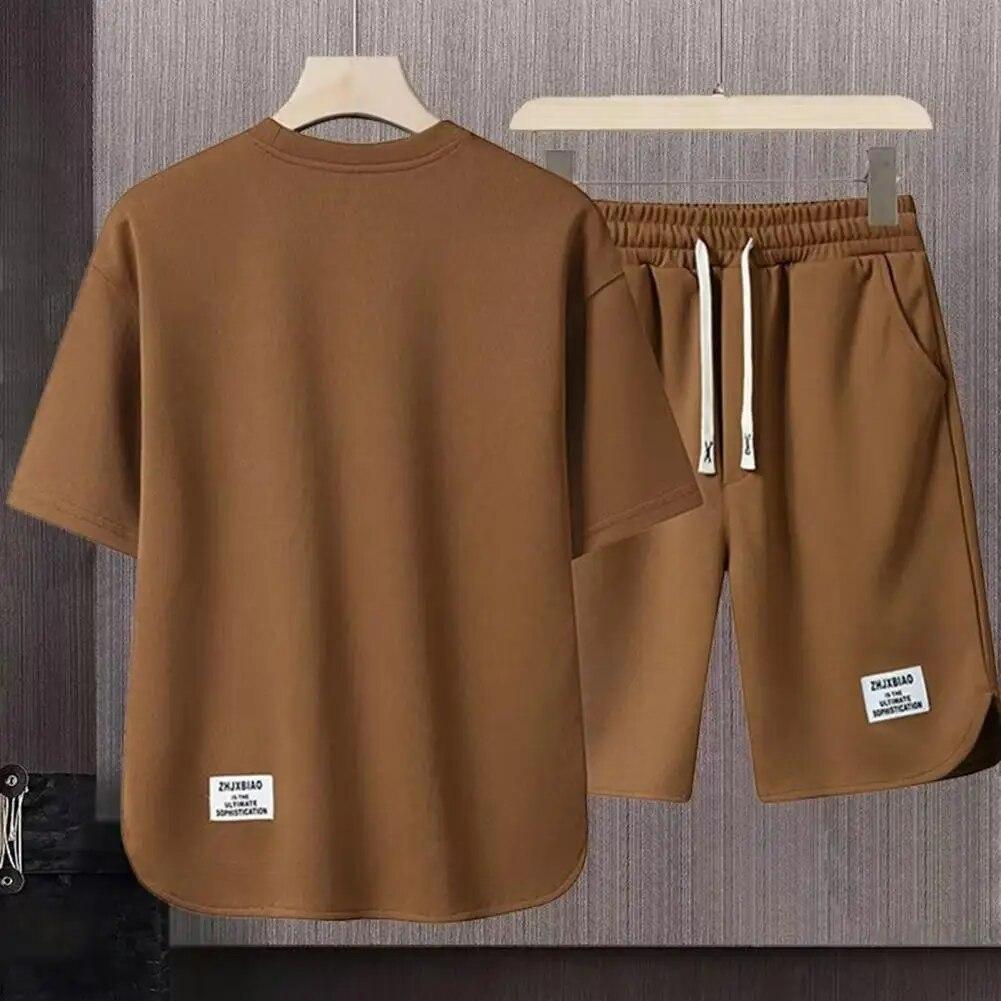 Mannen Koreaanse Mode Wafel Tweedelige Set Zomer Korte Mouwen T-shirt En Shorts Losse Sets Mannen Designer Kleding trainingspakken