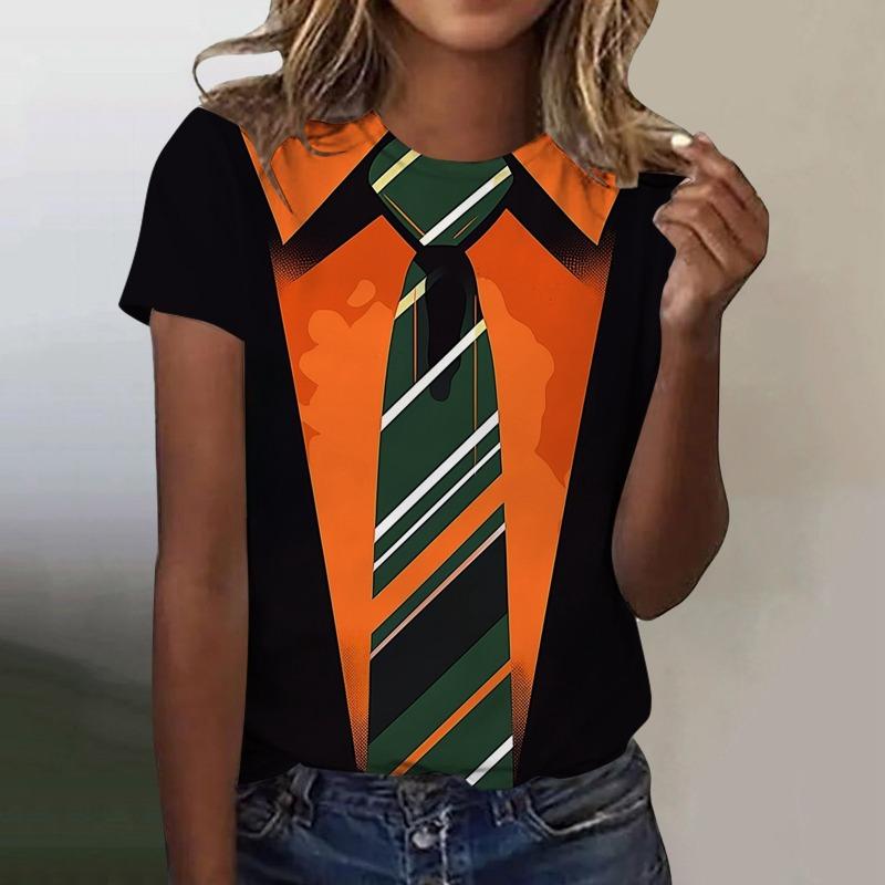 Women's T-Shirts Summer Clothing 3D Printing O-Neck Short Sleeve Tops Streetwear Oversized Apparel Loose Ladies Tees