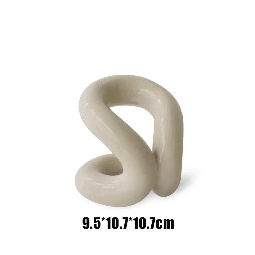 Household Tissue Box Ceramic Fun Knot European Modern Abstract Coffee Table Desktop Cream Color Nordic Decorative Tissue Case