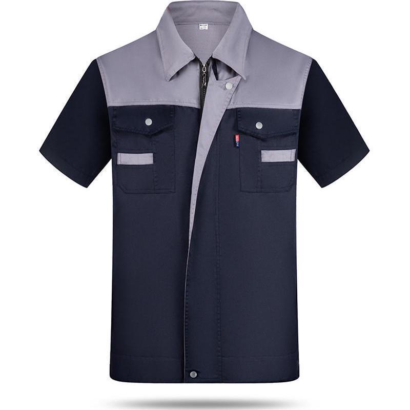 

Мужской летний комбинезон с коротким рукавом для работы - Прочный, грязеотталкивающий, униформа для авторемонта и строительства 2XL