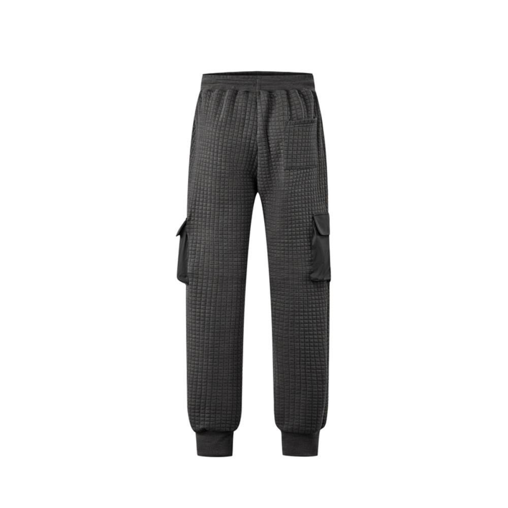 New Men's Sports Thick Multi Pocket Jacquard Small Square Casual Work Pants Men Clothing Streetwear Men Cargo Pants