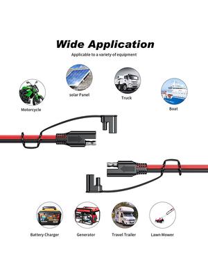 Cabo de Carregamento de Bateria SAE para SAE 12V-36V Cabo de Extensão de Desconexão Rápida 16AWG Chicote de Conexão Rápida Conector de Fio Cabo