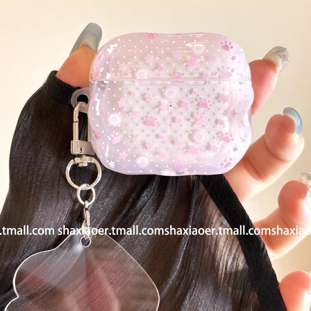 Small fresh cute pink polka dot cat paw for airpodspro1 earphone cover Apple Bluetooth protective case 1st generation