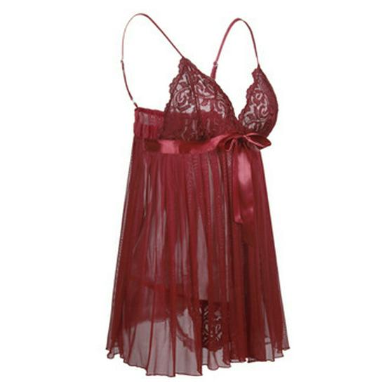 Seksowna koszula nocna z koronki i plisowanej siateczki w dużych rozmiarach, S-6XL