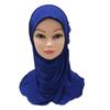 Elastic Children Hijabs Solid Flowers Head Islamic Scarf Shawls  2 To 7 Years Girls