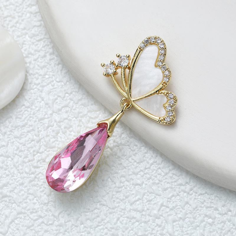 Επίχρυσωμένο Χάλκινο Κρεμαστό Πεταλούδα με Ζιργκόν για DIY Κοσμήματα