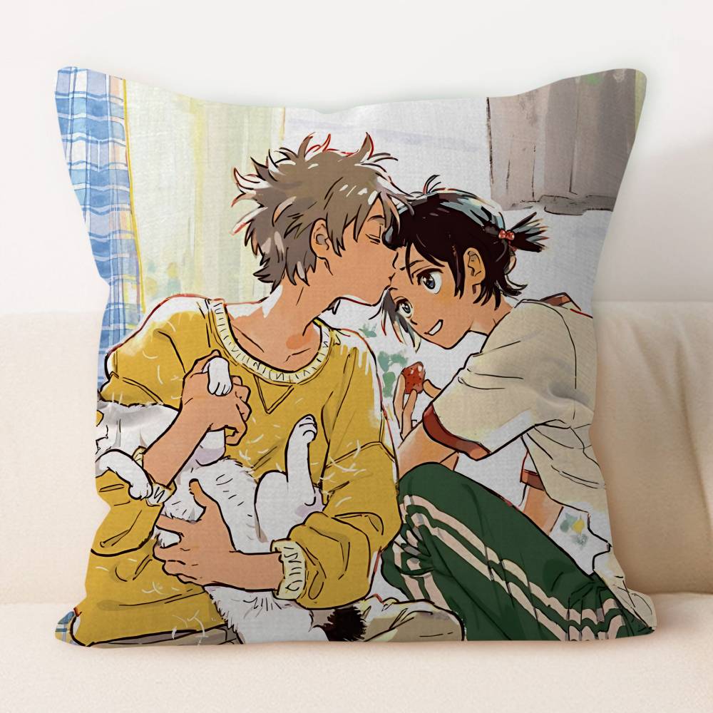 

Anime U-Umibe No E-Etranger Pillow Cover Sofa Cushion Cover Home Room Decoration Children Gift 12x12Inch