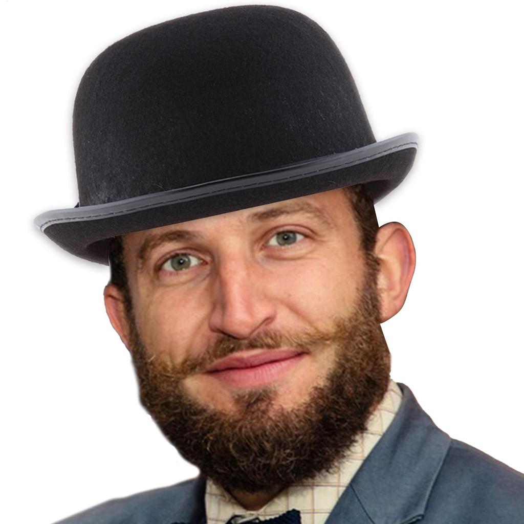 1pcs Bowler Hat Black Hat Bowler Top Hat Stage Carnival Costume Theater Costume Hat Magician Top Hat