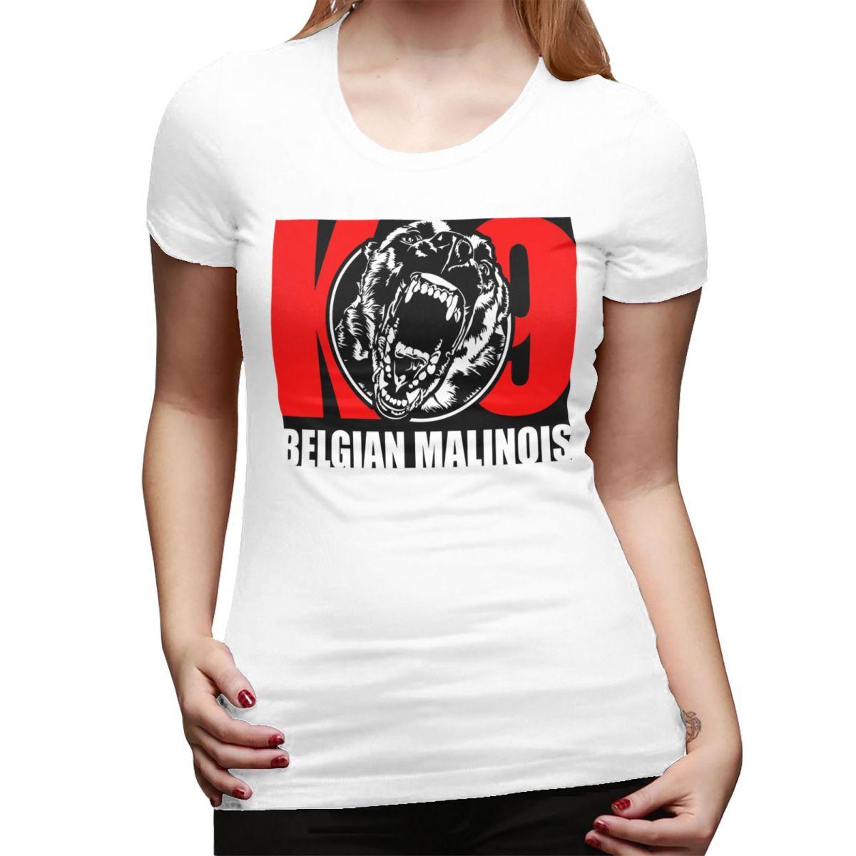 

K9 Belgian Malinois Maligator TShirt for Women Crew Neck Streetwear T Shirts Womens Tees Short Summer Clothes Tops S
