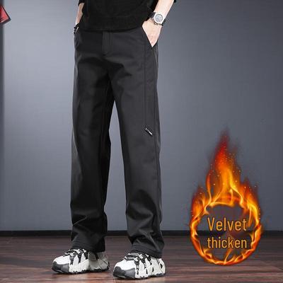 Men's Outdoor Fleece-Lined Straight-Leg Pants