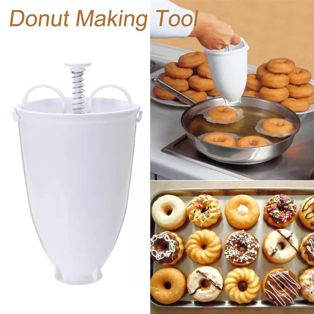 1Pcs Single Handed Donut Maker Plastic Manual Donut Mold Cookie Donut Waffle Kitchen Pastry Making Appliance Baking Mold