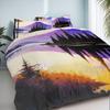 3-Piece Bedding Pillowcase Quilt Cover Set Trees Lakes Far Mountains Pattern 2D Digital Printing Suitable For Bedroom Decoration