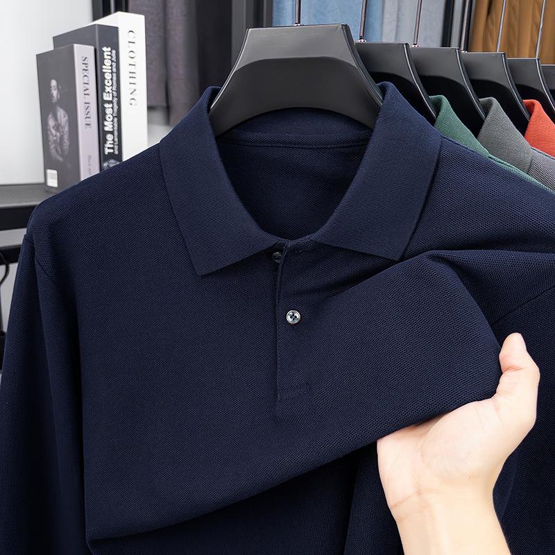 Long Sleeve Polo Men's Business Breathable Loose Fit