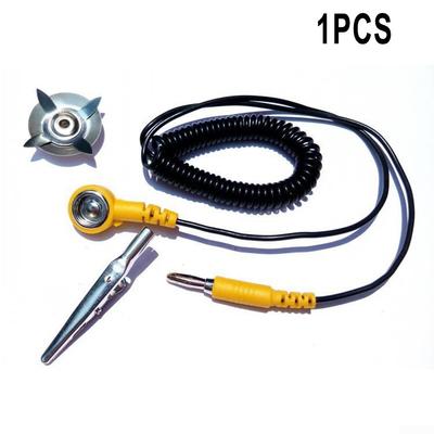 1 Pezzo Cavo Antistatico ESD di Messa a Terra Cavo a Spirale Clip a Pinza Filo PU UK