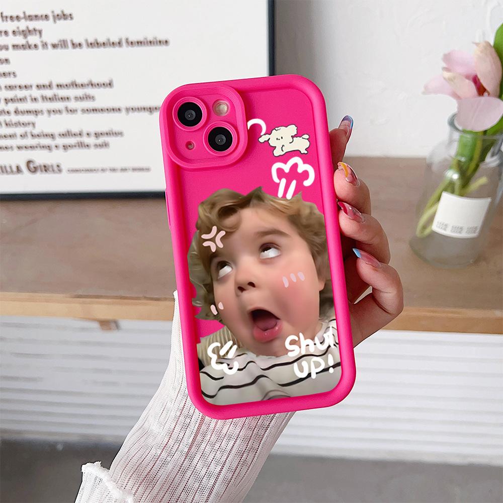 European and American funny rolling eyes girl iPhone mobile phone protective case Apple 15promax matte silicone 17 soft case