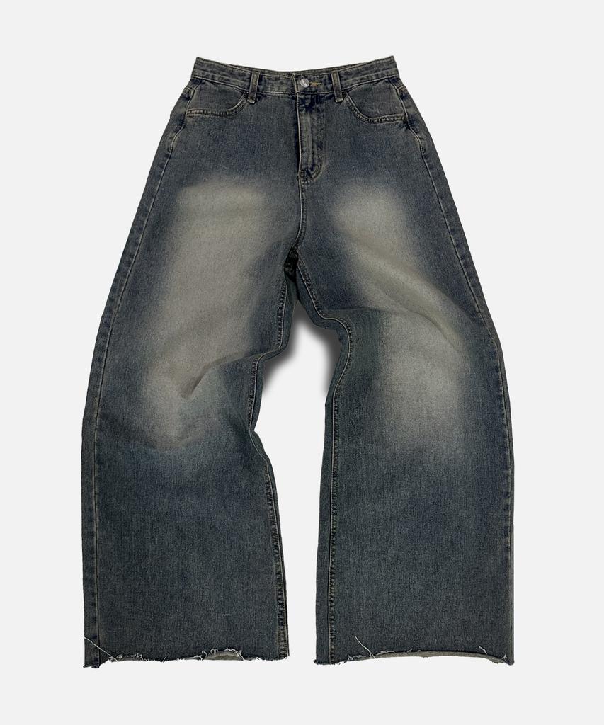 NP STUDIO Brushed Wash Bootcut Wide Denim Pants
