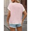 2026 Summer New Women's Round Neck Knit Top Short Sleeve Color Block Loose T-Shirt