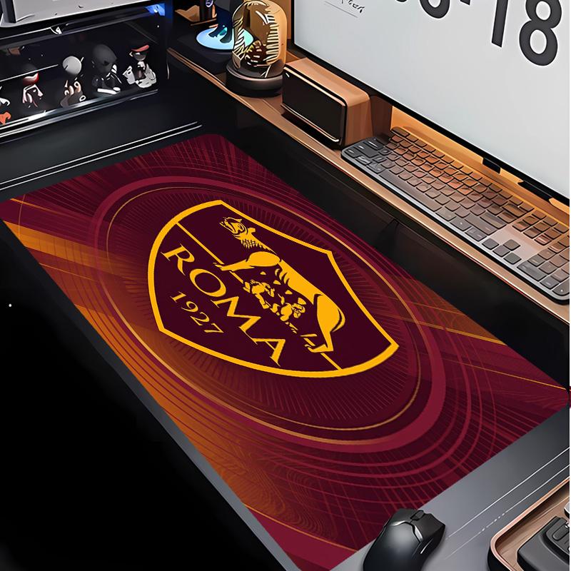 Tappetino per Mouse con Motivo Calcio AS Roma No?Tappetino Mouse da Gioco Antiscivolo con Base in Gomma per Scrivania Ufficio Casa