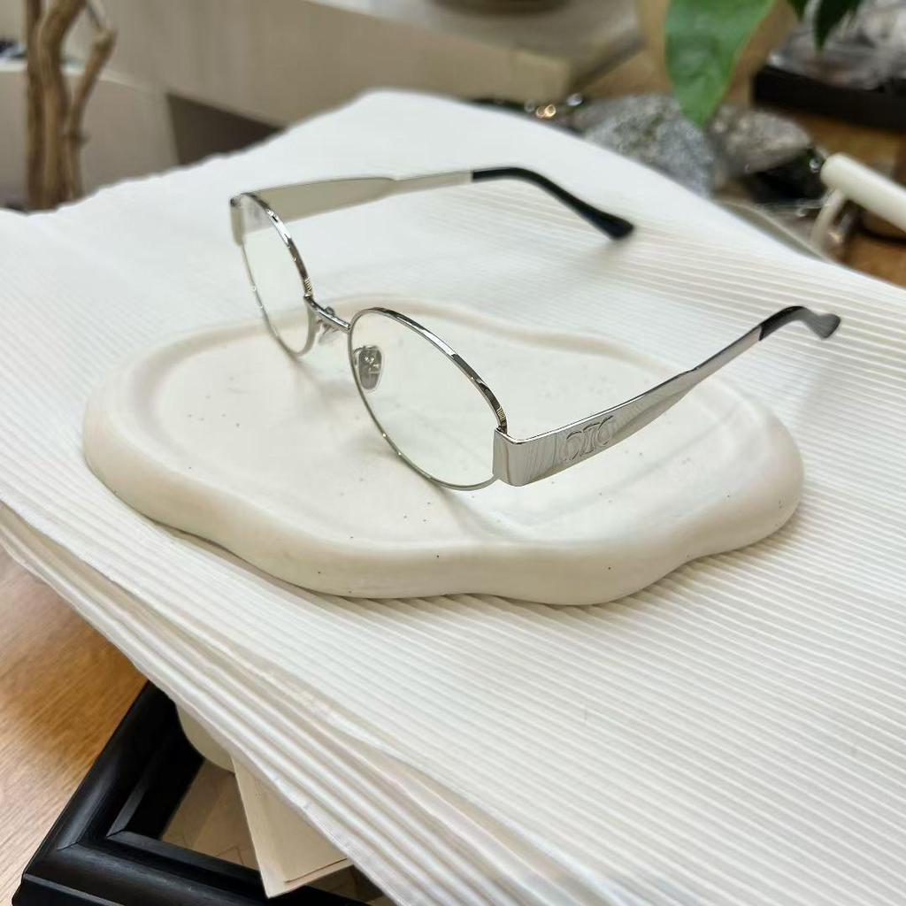 Damen Retro Ovales Silbernes Brillen Gestell - Schlankmachendes, High-End Design