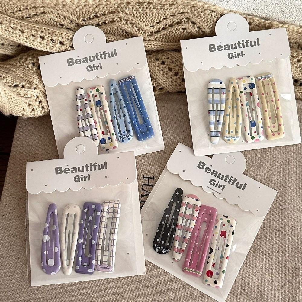 4-Pack Square Children's Hair Clips Candy Cream Color Clips Hairpins High Quality Baby Bangs