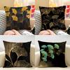 Simple Vibrant Ginkgo Leaves Cushion Cover Natural Linen Organic Fabric Double-Sided Printing Breathable Perfect For Home Decor