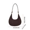 Stoff Schultertasche Einfarbige Filz Handtasche Elegante Halbmond Achseltasche Damen