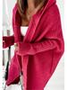 2025 Purple Batwing Knit Hoodie - Women's Loose-Fit Temperament Commuter Sweater Coat